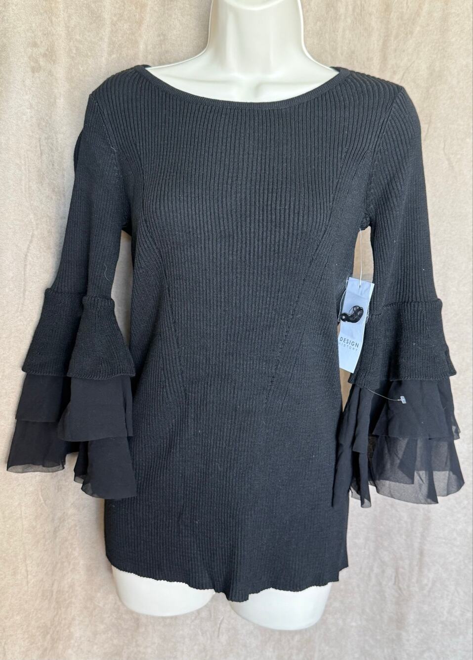 Anthropologie Design History Ethelda Bell Sleeve Ribbed Sweater M NWT